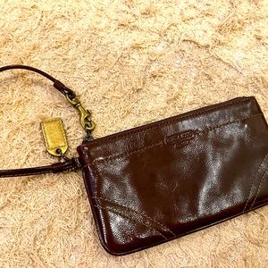 Brown Coach wristlet
